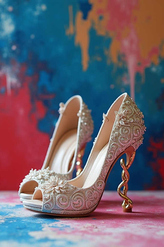 vibrant artistic wedding footwear