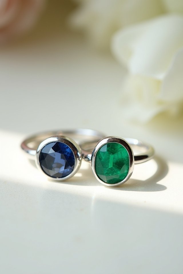 vibrant bezel set gemstone ring