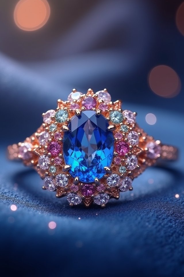 vibrant colored gem engagement