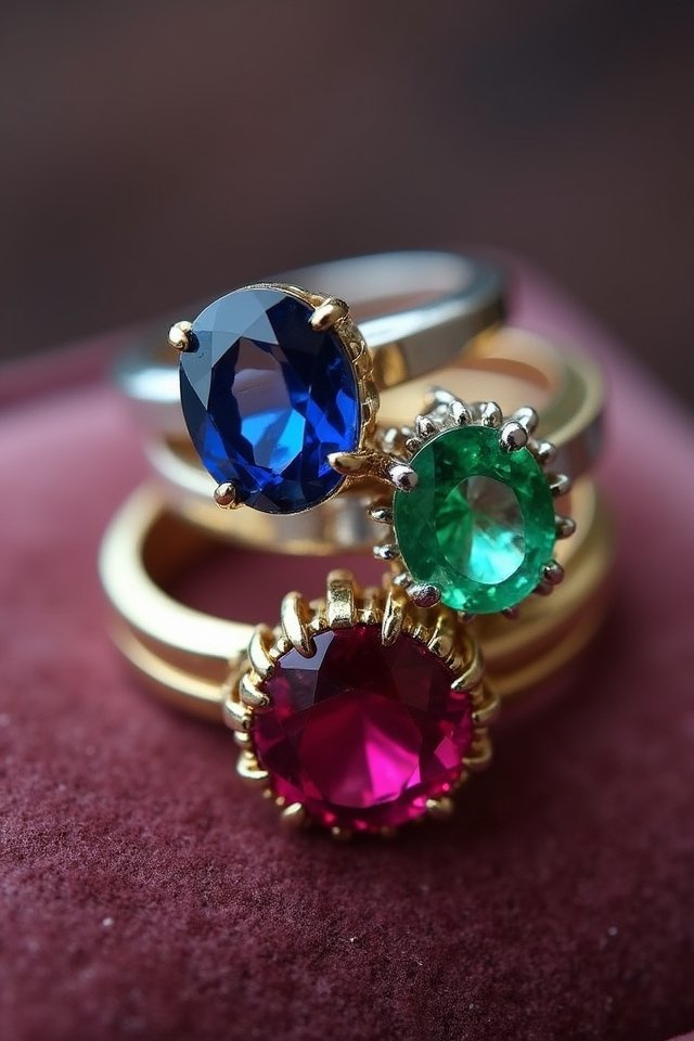 vibrant colored gemstone rings