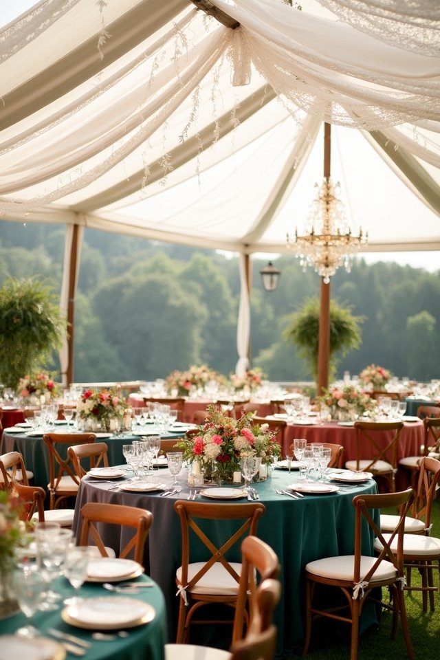 vibrant colorful table linens
