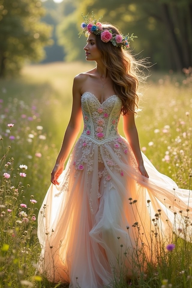 vibrant colorful wedding gowns