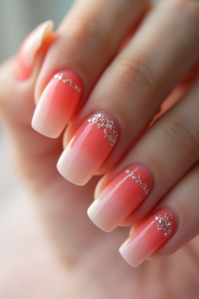 vibrant coral peach ombre