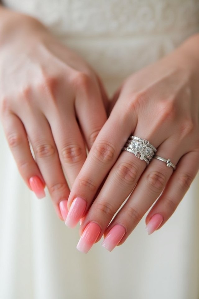 vibrant coral pink ombre