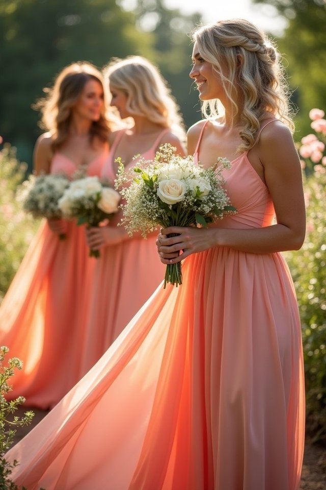 vibrant coral wedding themes