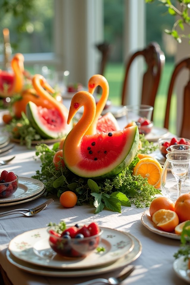 vibrant edible fruit centerpieces