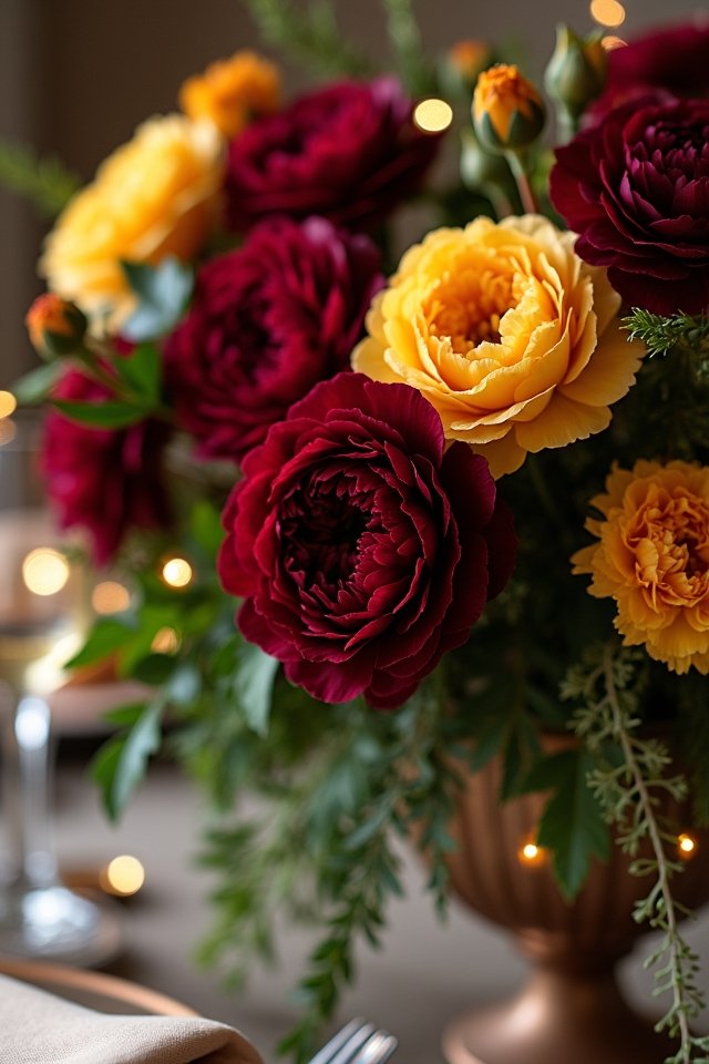 vibrant fall wedding blooms