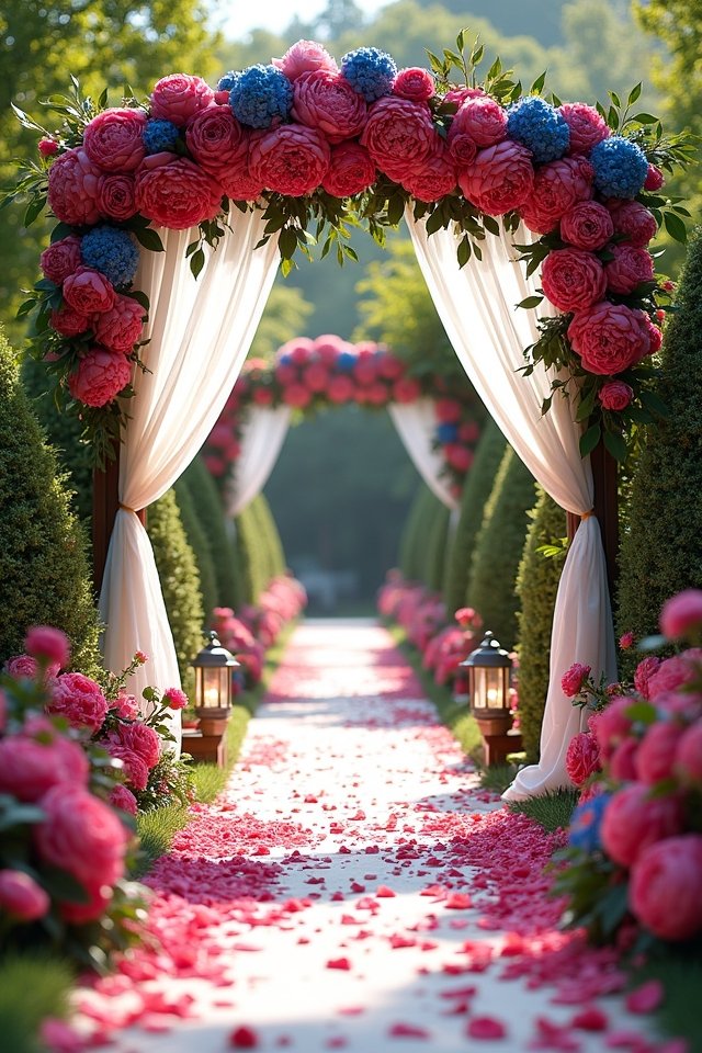 vibrant floral ceremony decor