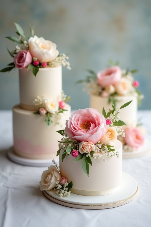 vibrant floral tiered cake