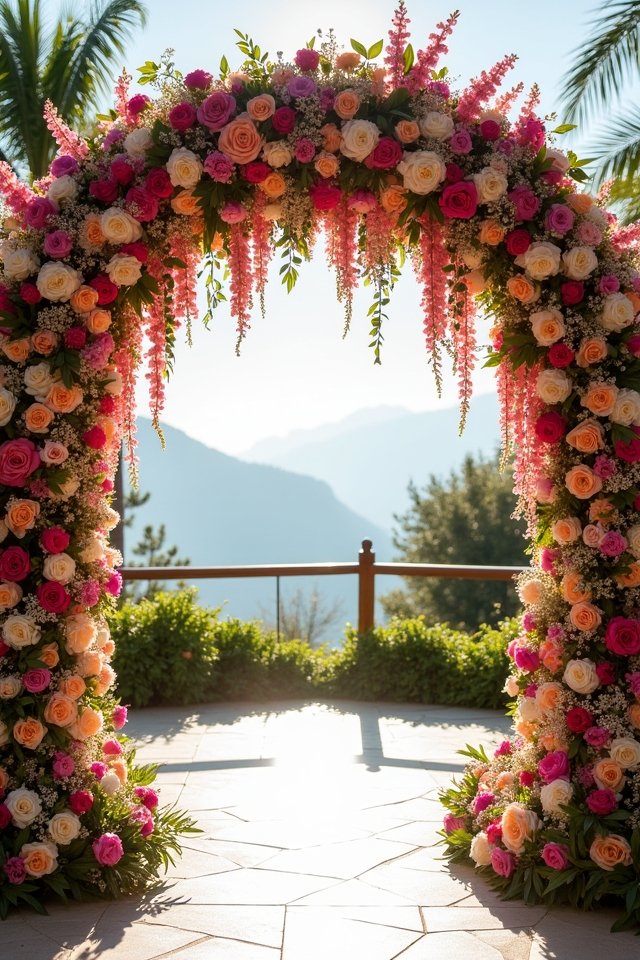 vibrant floral wedding backdrop