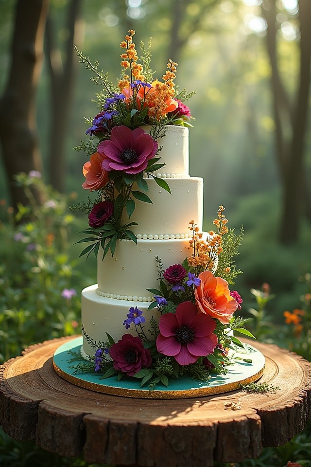 vibrant floral wedding cakes