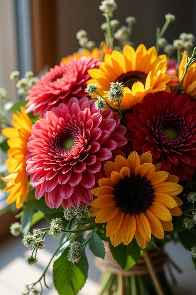 vibrant floral wedding centerpiece