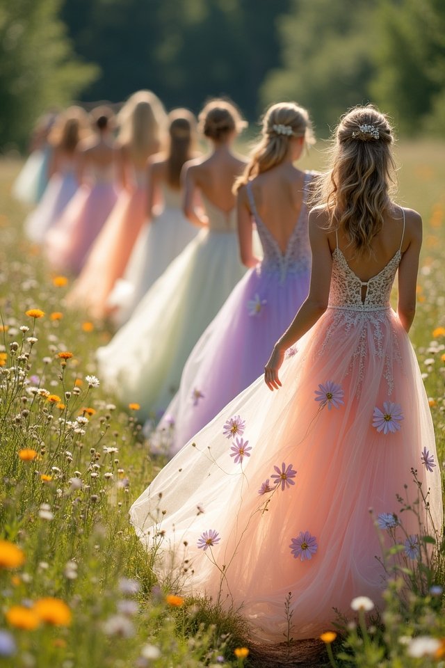 vibrant floral wedding gowns
