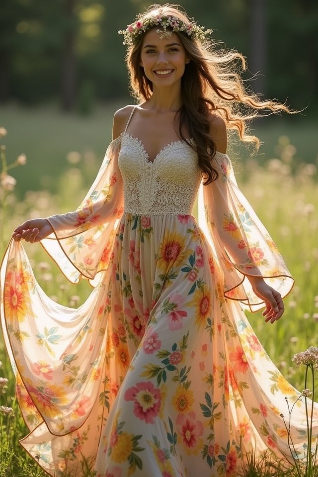 vibrant floral wedding gowns