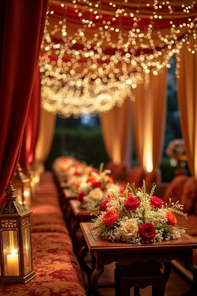 vibrant flowers enchanting lights