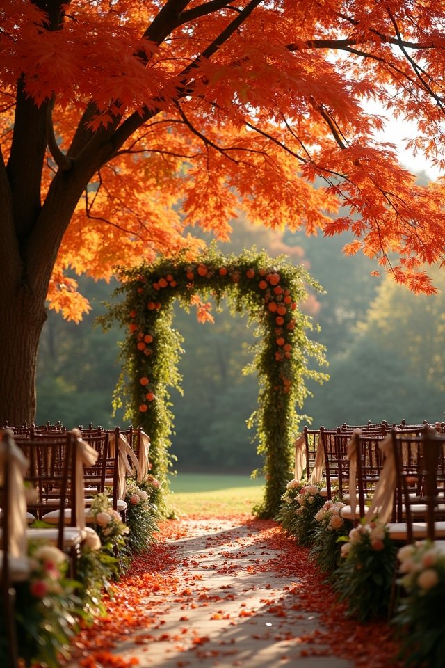 vibrant foliage outdoor ceremony