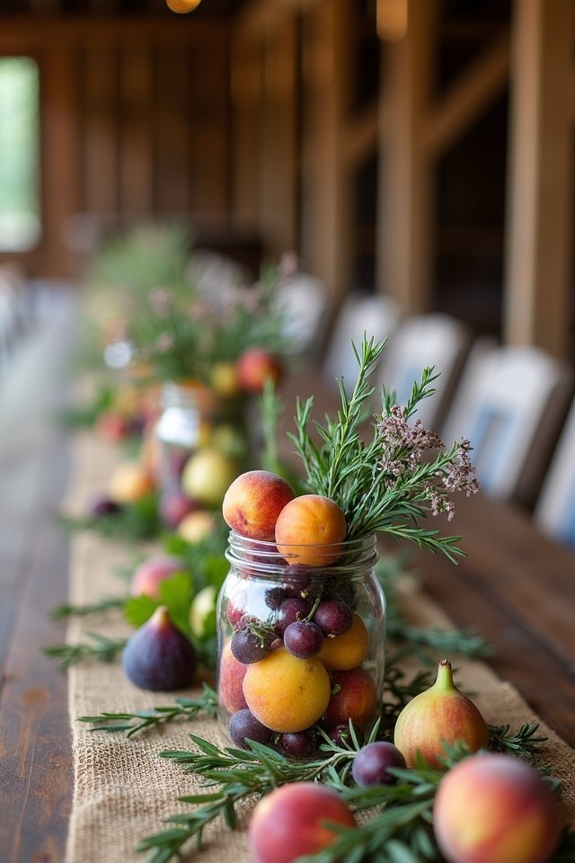 vibrant fruit herb centerpieces
