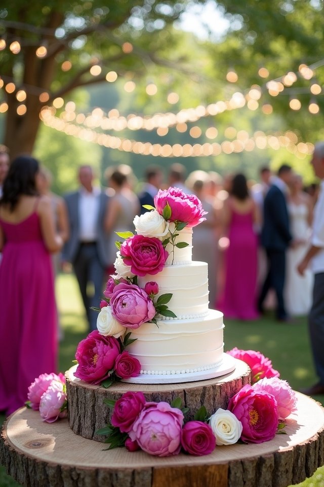 vibrant fuchsia and white