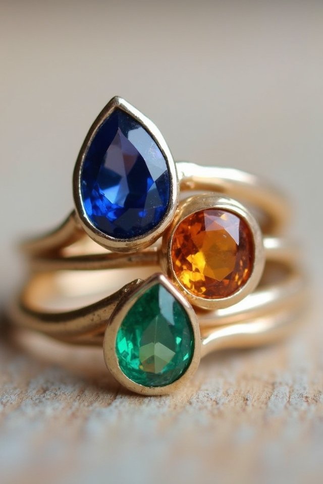 vibrant gemstone wedding rings
