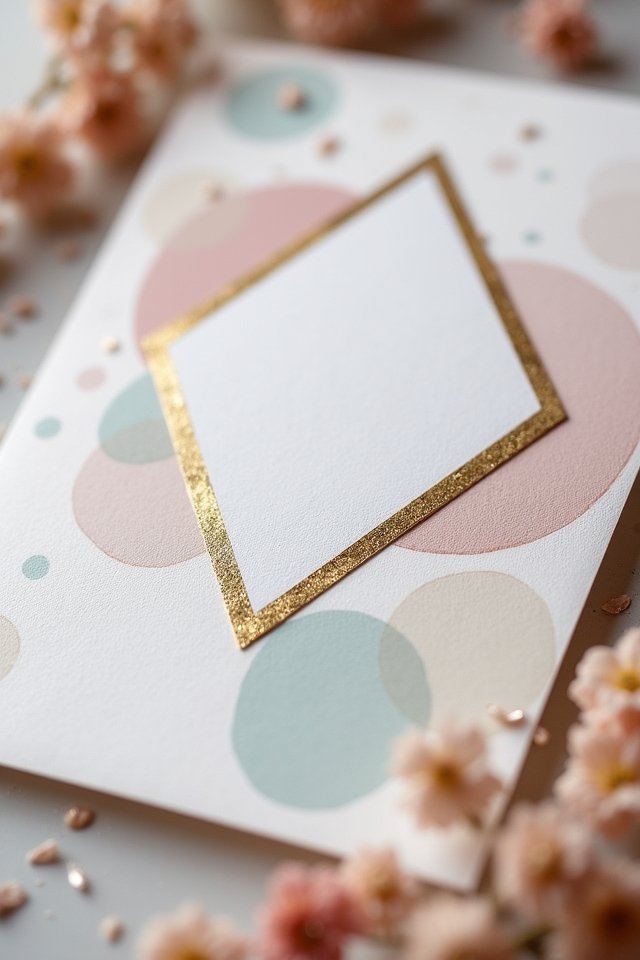 vibrant geometric wedding invitations