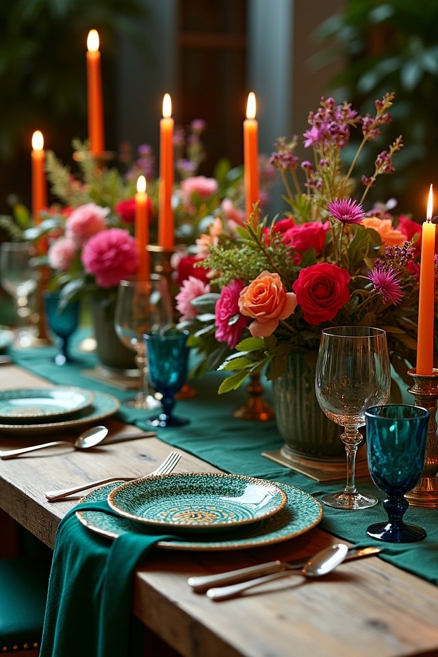 vibrant geometric wedding tablescape