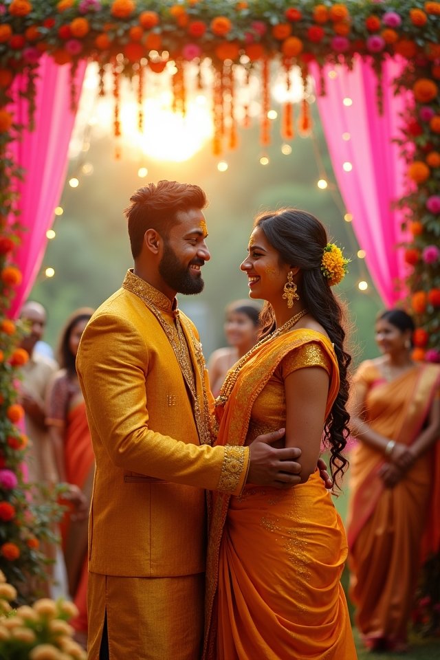 vibrant haldi ceremony decor