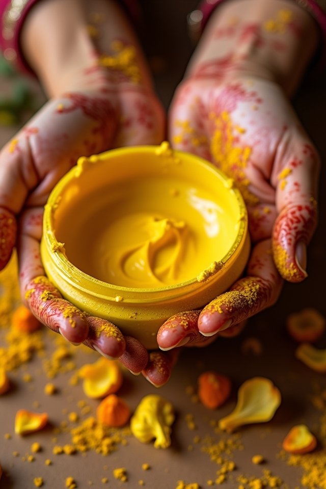 vibrant haldi paste beauty