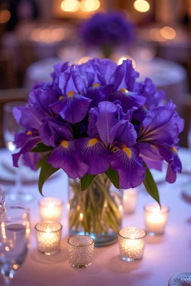 vibrant iris floral arrangements