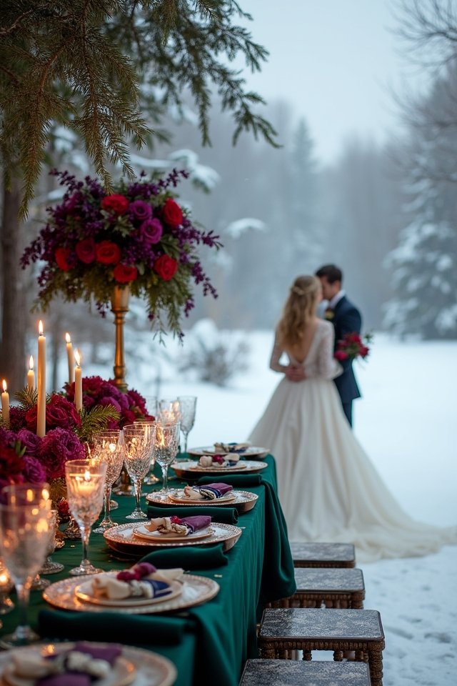 vibrant jewel tone winter wedding