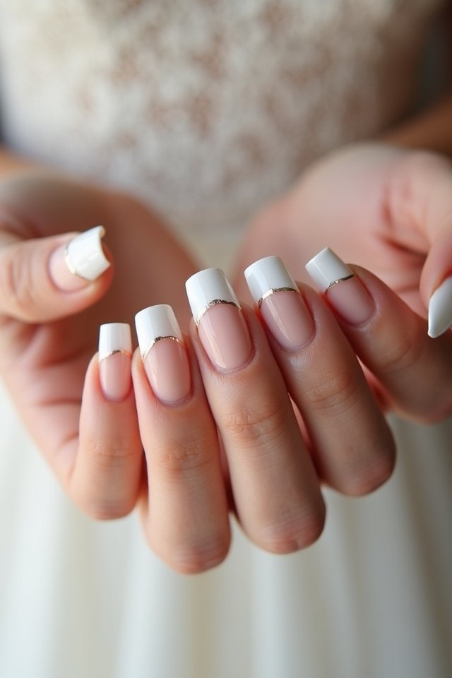 vibrant modern french nails