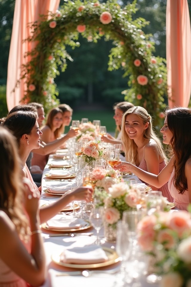 vibrant peach floral arrangements