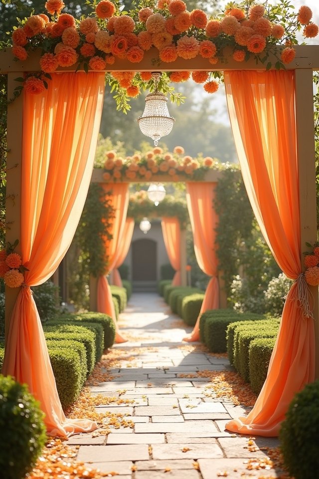 vibrant tangerine cream accents