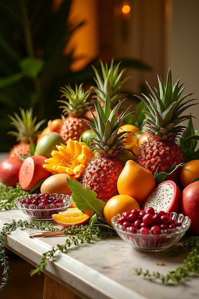 vibrant tropical fruit displays