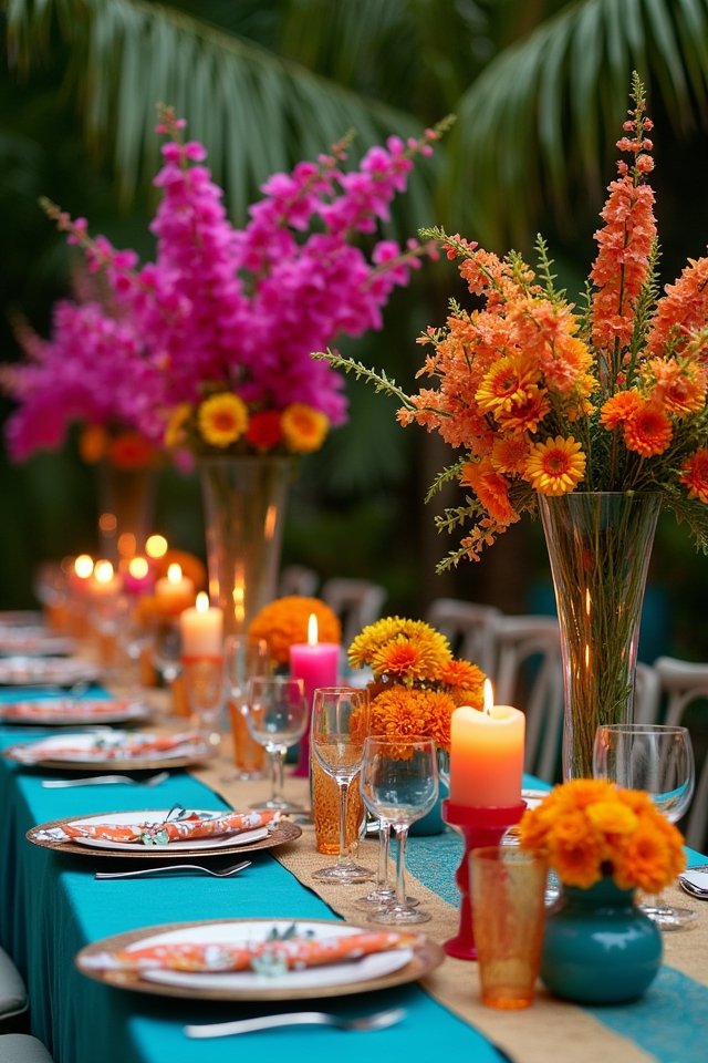 vibrant tropical wedding decor