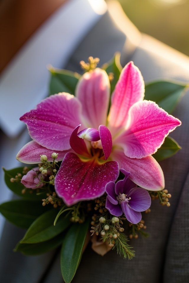 vibrant tropical wedding florals