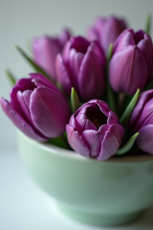 vibrant tulips elegant bowl