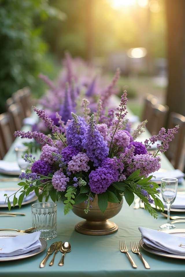 vibrant violet floral arrangements