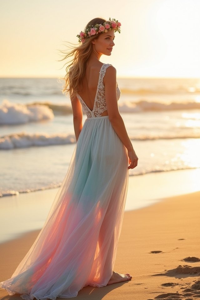 vibrant watercolor beach dress