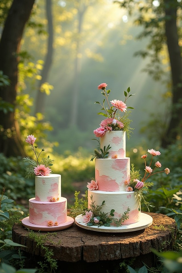 vibrant watercolor wedding cakes