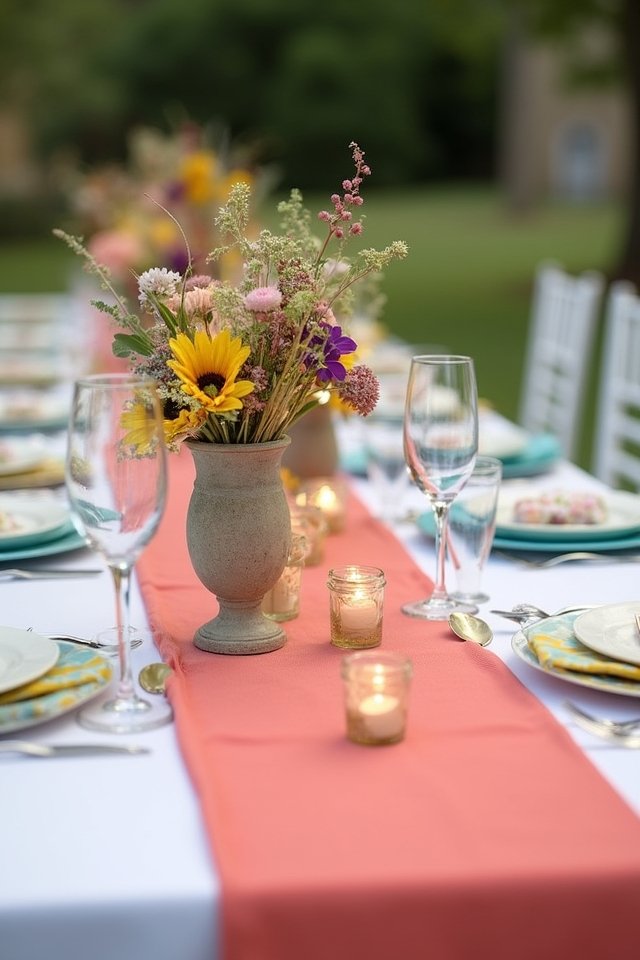 vibrant wedding table runners
