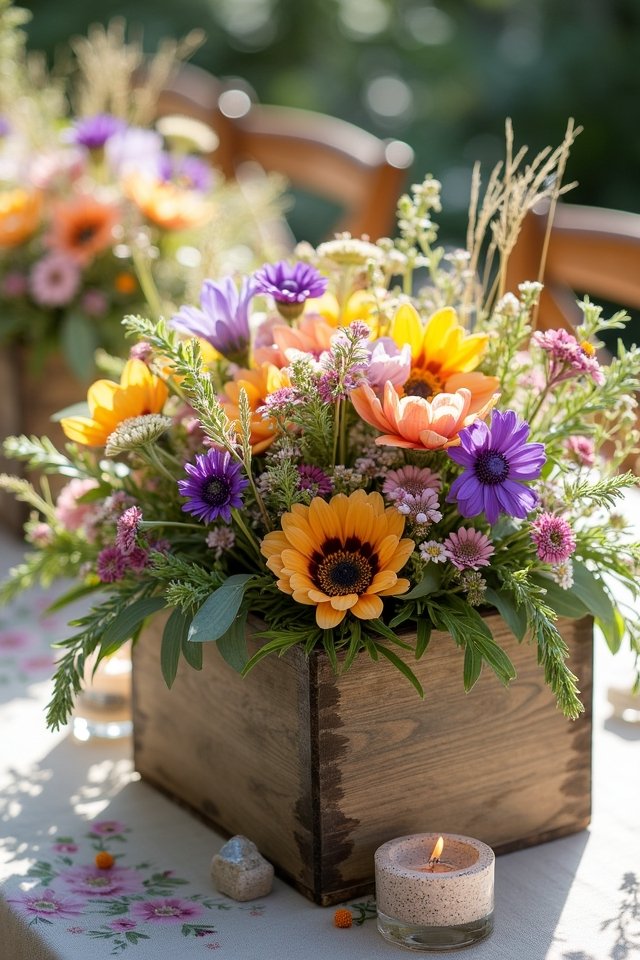 vibrant wildflower centerpiece arrangements