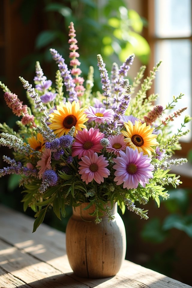 vibrant wildflower wedding arrangements
