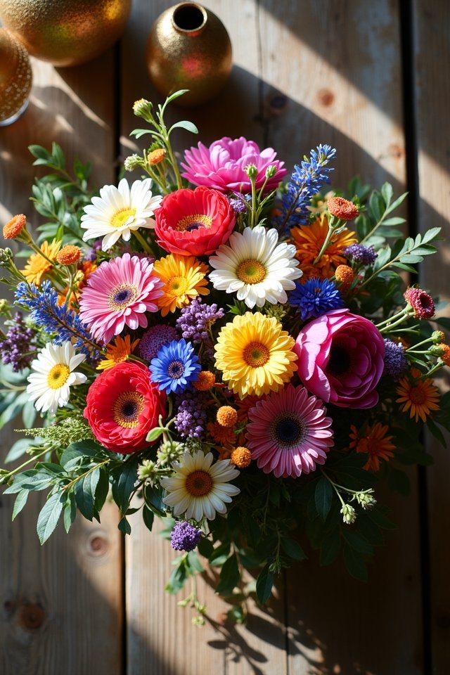 vibrant wildflower wedding bouquet