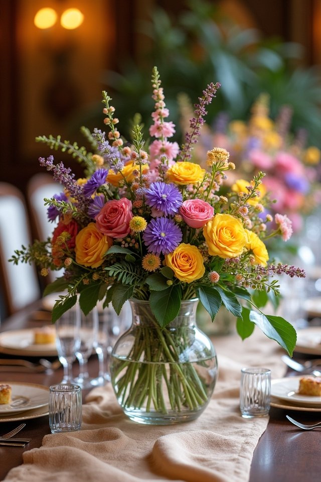 vibrant wildflower wedding centerpieces