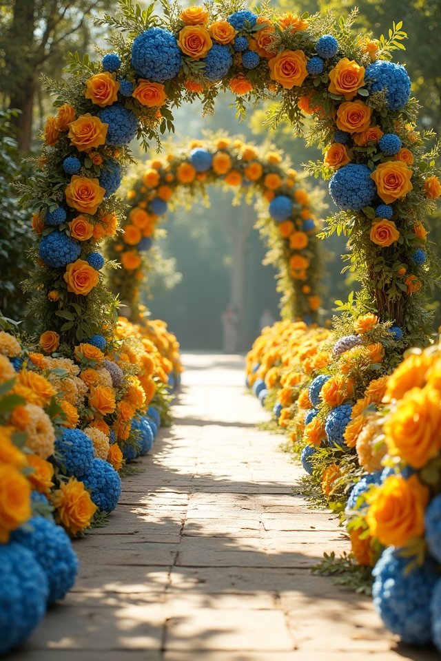 vibrant yellow and blue florals