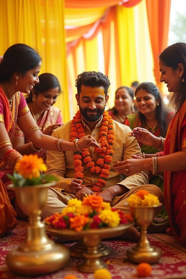 vibrant yellow celebration setup