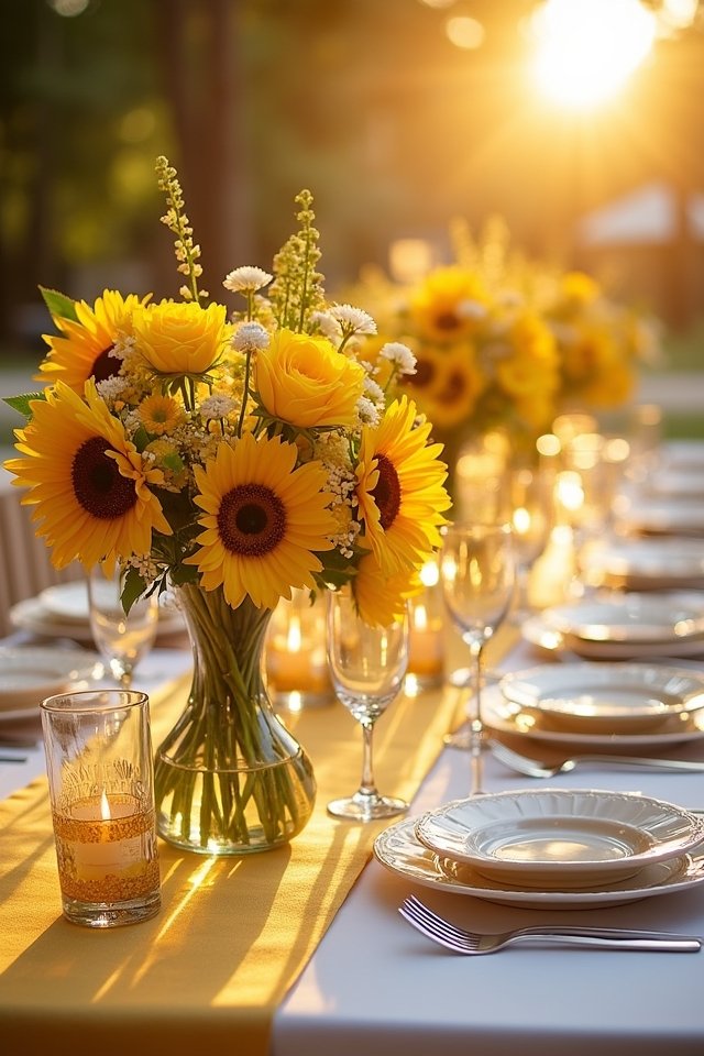 vibrant yellow floral arrangements