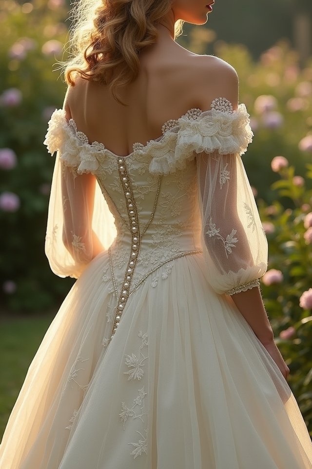 victorian off shoulder elegance