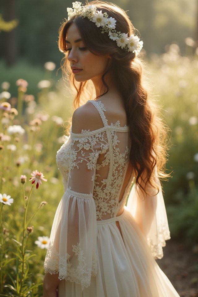 vintage bohemian wedding gown