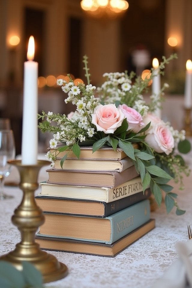 vintage book centerpiece charm
